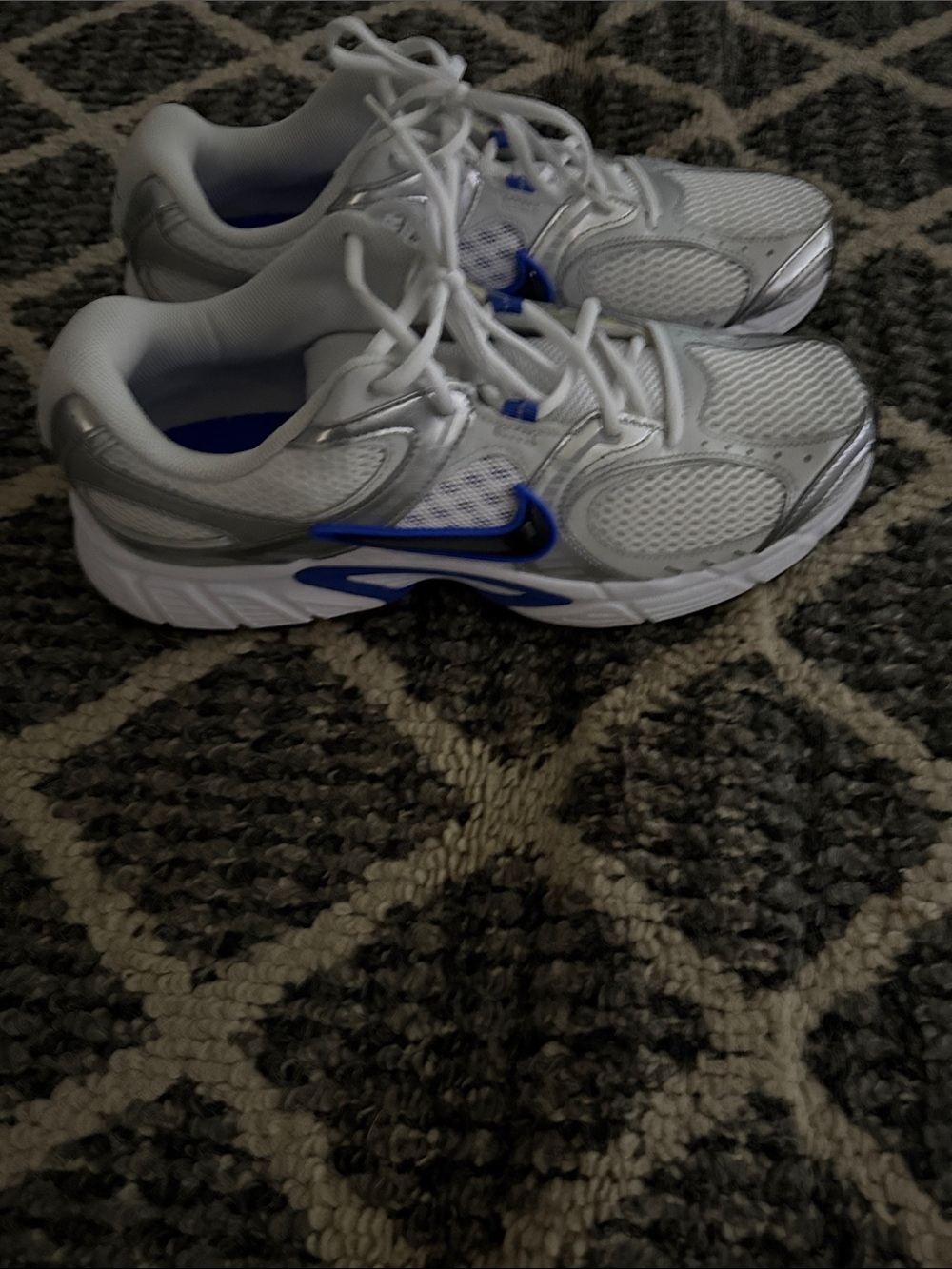 Nike Kids White and Blue Athletic Sneakers